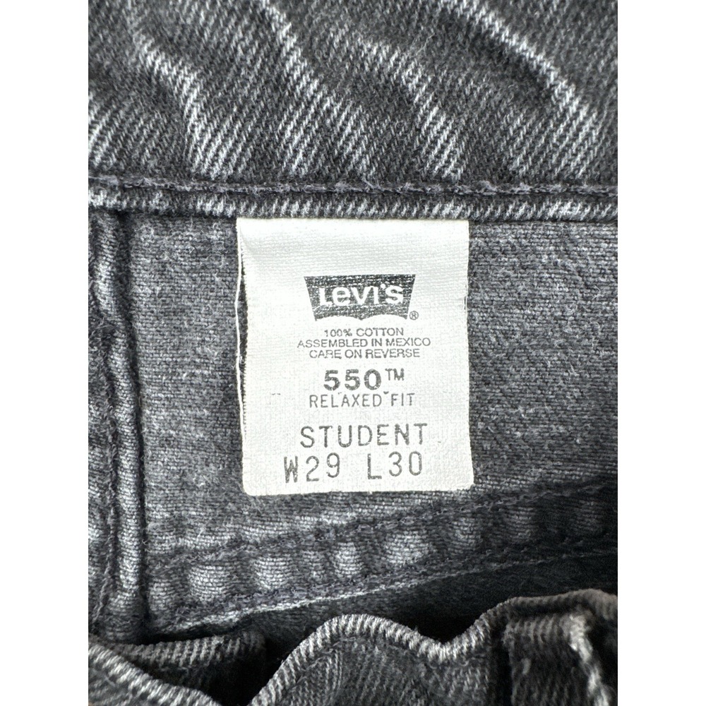 Vintage 90s Levi's 550 Student Relaxed Fit Black Jeans Orange Tab 28x30 - Picture 14 of 15